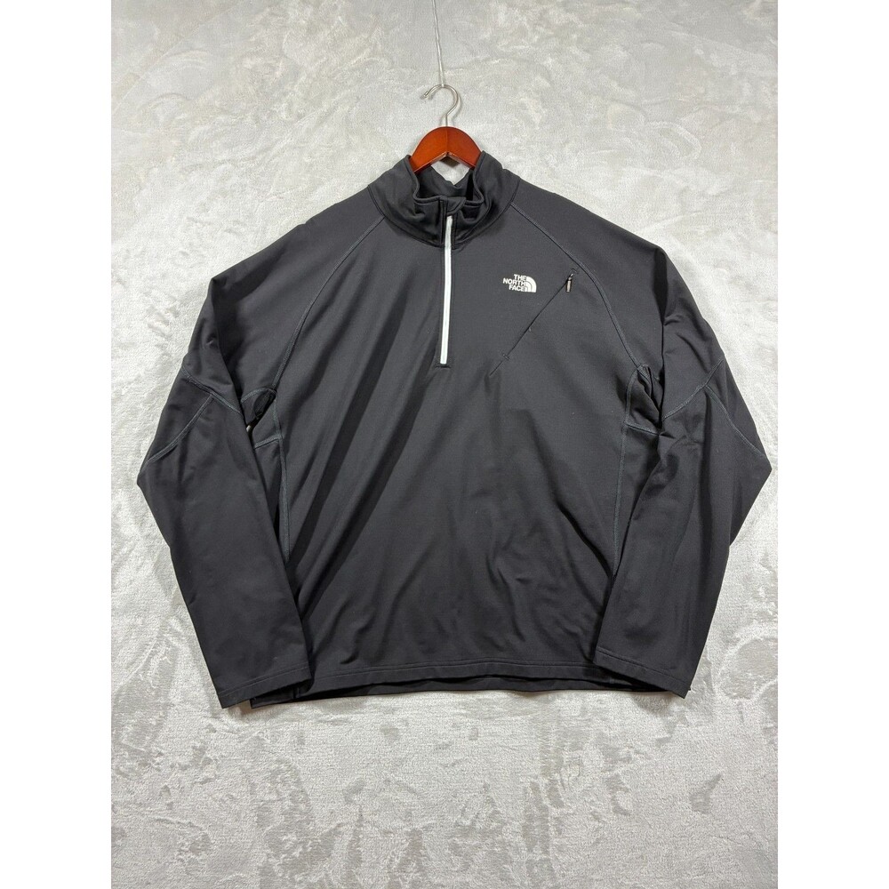 The North Face Men's XXL Black 1/4 Zip Performance Pullover Stretch Thumbholes